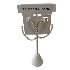 Sparkle Hoop Silver Toned Earrings.